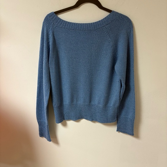 Talbots Sweater Womens Large Blue Merino Wool Classic Preppy - Picture 2 of 8